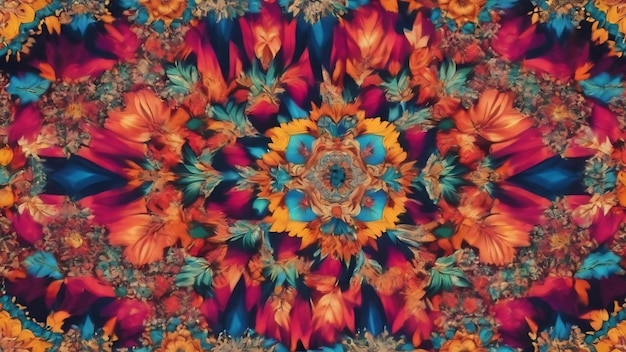 Foto disegno di tessuto kaleidoscopico astratto a sfondo senza cuciture