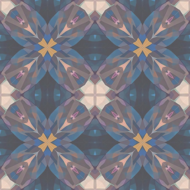 Seamless background pattern Abstract kaleidoscope fabric design texture