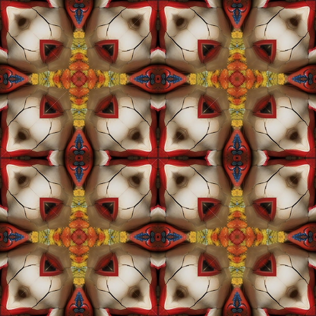 Seamless background pattern Abstract kaleidoscope fabric design texture