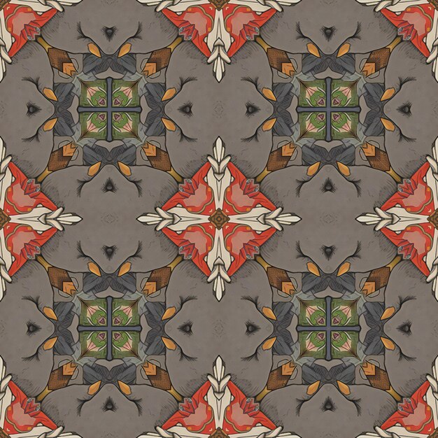 Seamless background pattern Abstract kaleidoscope fabric design texture