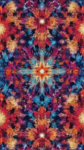 Seamless background pattern abstract kaleidoscope symmetrical pattern