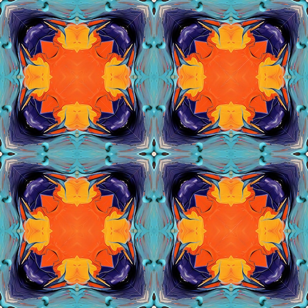 Seamless background pattern Abstract symmetrical pattern Kaleidoscope of colors