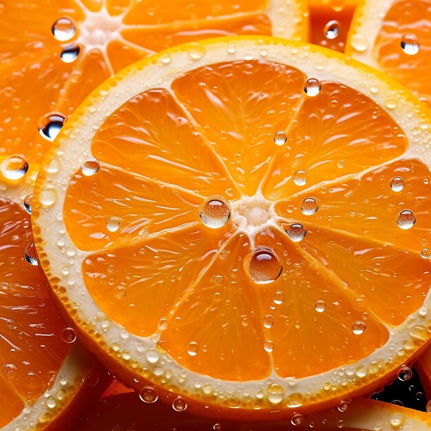 A seamless background picture of orange fruit water drops