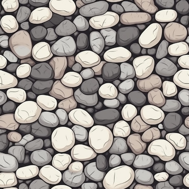 Photo a seamless background of a pile of rocks and gravel generative ai