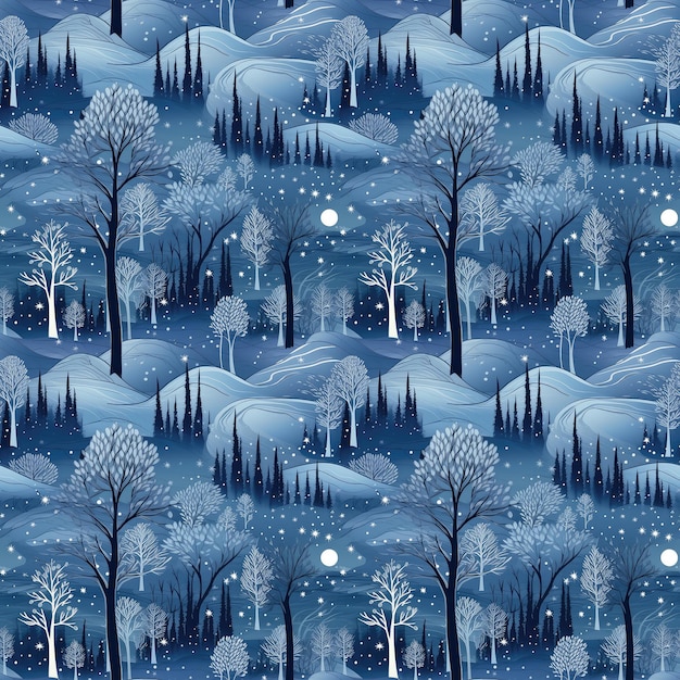 Seamless background of a winter wonderland AI generated