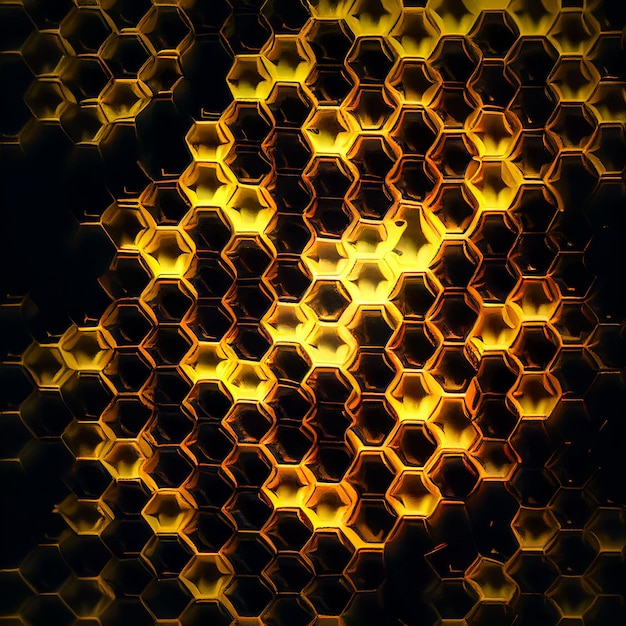 Foto fondo senza cuciture con modelli a nido d'ape colori nero e giallo
