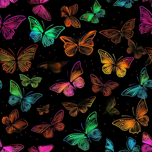 seamless background with butterflies