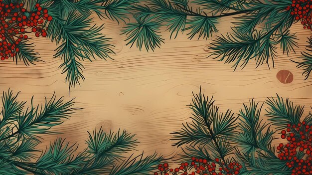 Photo seamless background with coniferous branches pattern coniferous fir