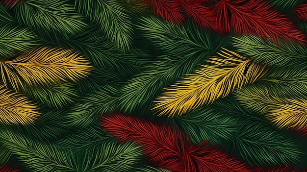 seamless background with coniferous branches pattern coniferous fir