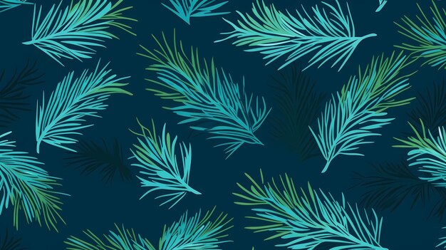 seamless background with coniferous branches pattern coniferous fir