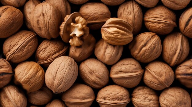 Seamless Beautiful Photo of Walnuts Background