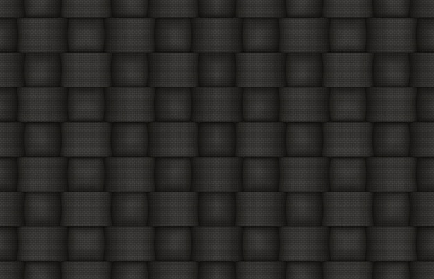 seamless Black weaving fabric wall background.