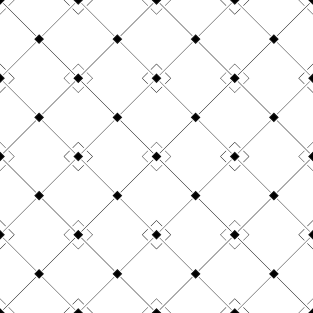 Photo seamless black and white geometric pattern in an oblique cell with squares