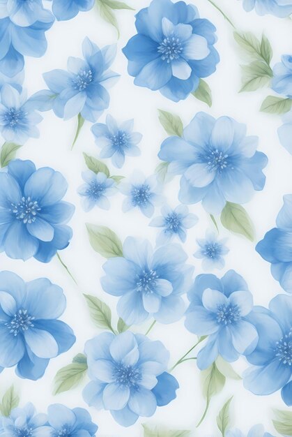 seamless blue floral pattern background