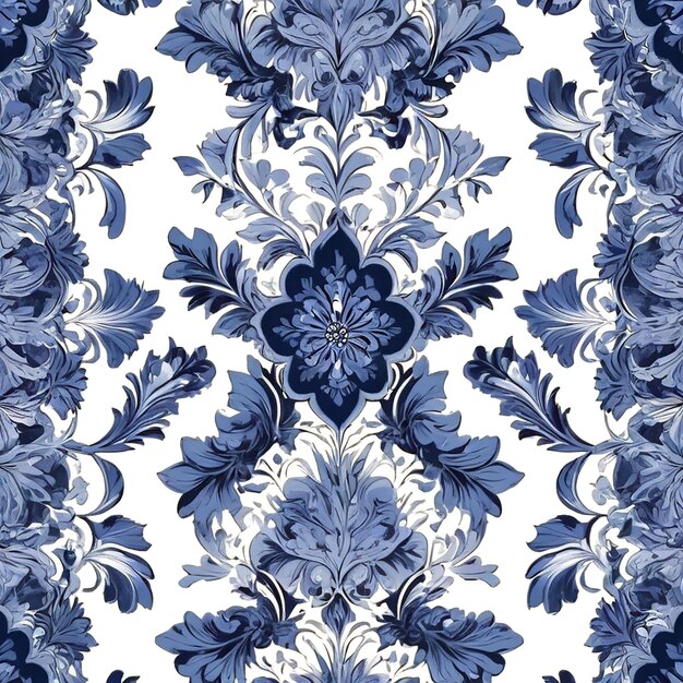 Seamless blue floral pattern