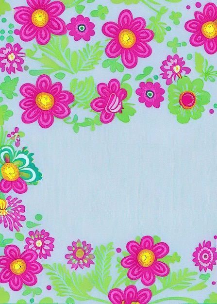 Seamless border color flower Ai generated