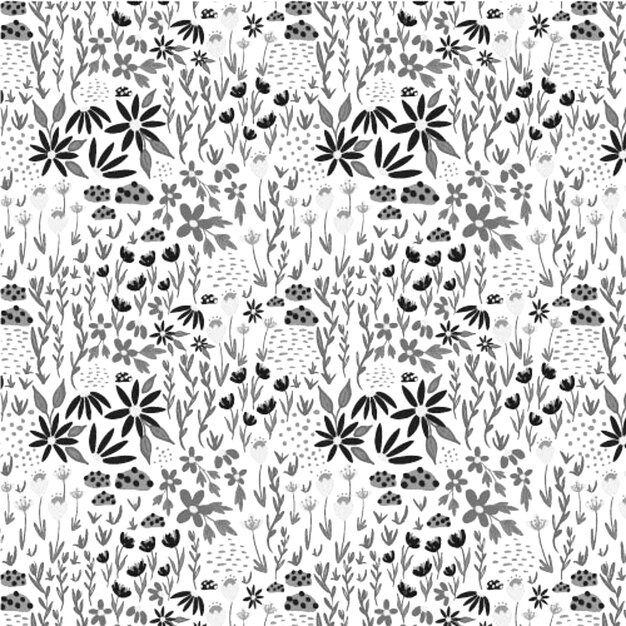 seamless botanical nature floral blossom spring pattern illustration