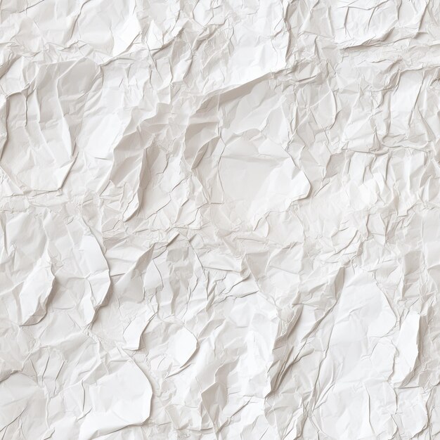 Photo seamless bright white old crunched and creased paper texture
