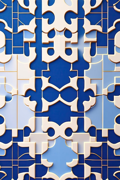 シームレスなセラミック壁タイル パターン ブルー壁紙デザイン正方形パターン グラフィック アート背景 3d
