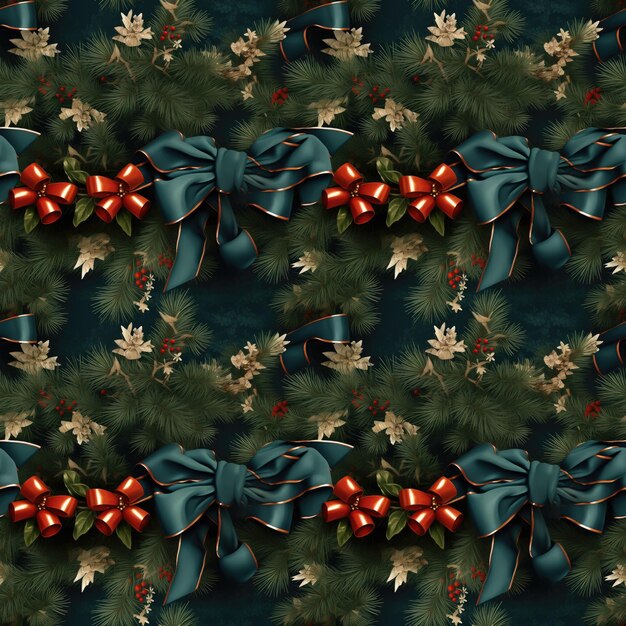 シームレスなクリスマス休暇をテーマにしたイラスト招待カード パターン背景