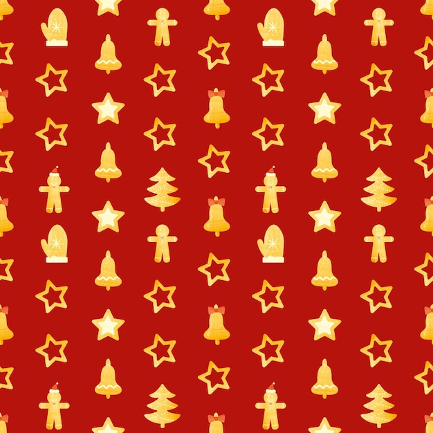 Фото Бесшовный рождественский красный узор для баннера, оберточной бумаги, поздравительных открыток, текстиля. с новым годом