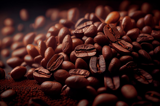 Seamless coffee beans background wallpaper Generative AI