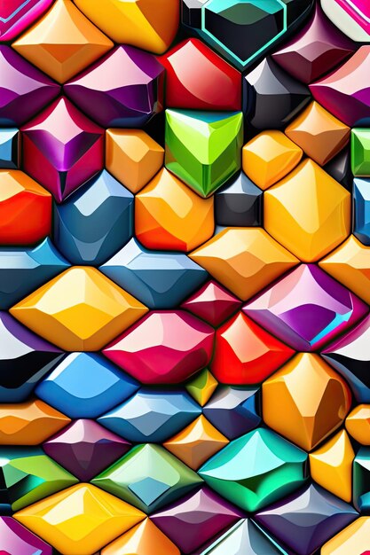 Seamless colorful gemstones background Jewels pattern Digital art