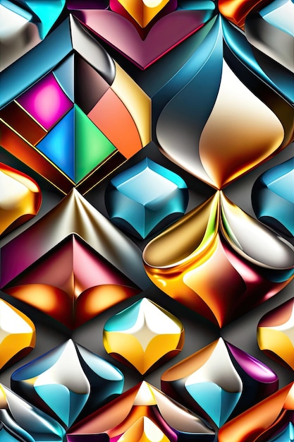 Seamless colorful gemstones background Jewels pattern Digital art