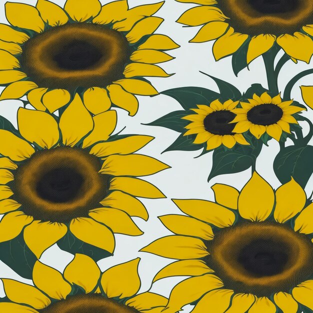 Seamless colorful sunflower pattern seamless pattern of sunflowers in colorful style add color to your digital project with our pattern