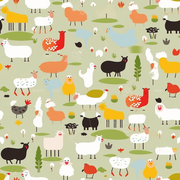 a seamless country farm pattern