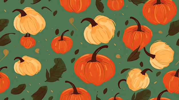 seamless cozy fall pumpkin