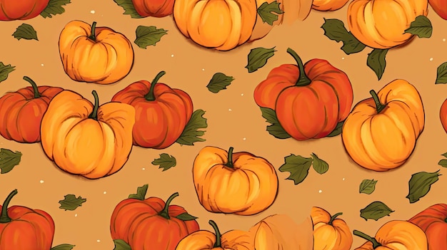 seamless cozy fall pumpkin