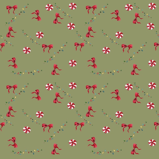 사진 이 없는 크리스마스 패턴 수채화 손으로 그린 일러스트레이션 겨울 휴가