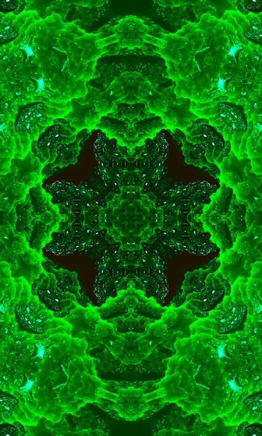 Seamless crossing lines pattern. Green Cross kaleidoscope. Vertical image.