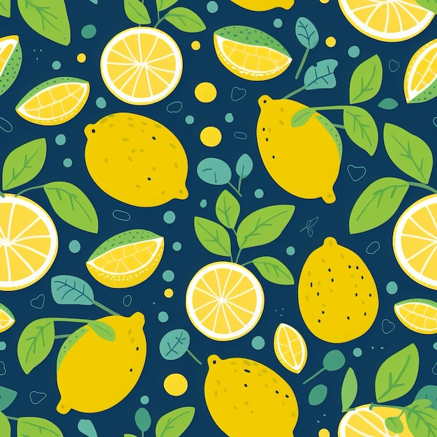 Seamless cutie lemon pattern