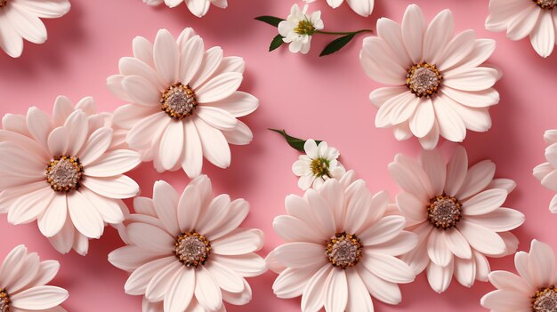 Photo seamless daisy flower earthy color pattern background