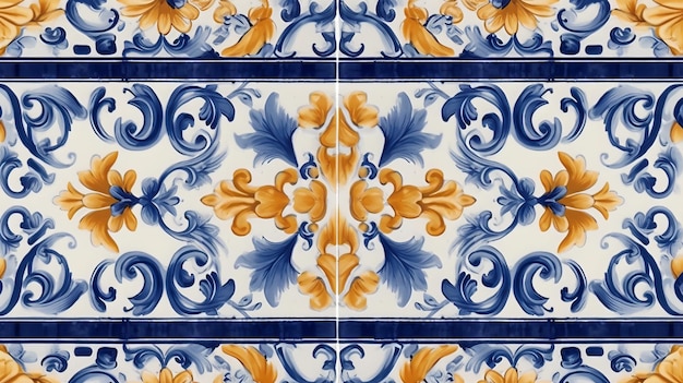 Seamless Decorated Italian Majolica Tiles Design