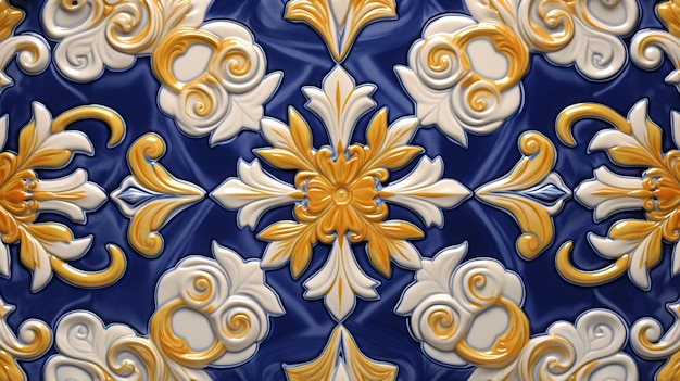 Seamless Decorated Italian Majolica Tiles Design