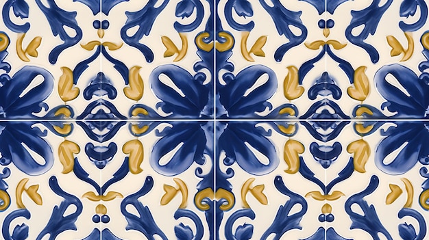 Seamless Decorated Italian Majolica Tiles Design