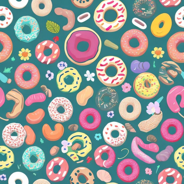 Photo seamless donuts pattern