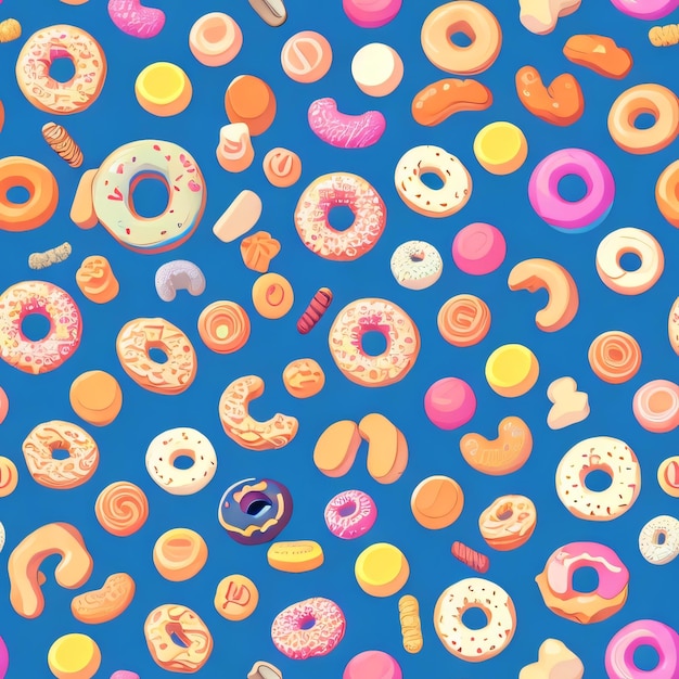 Photo seamless donuts pattern