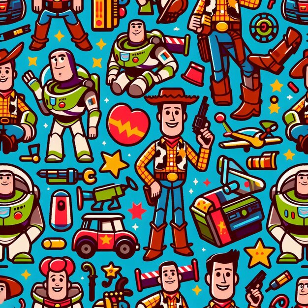 Seamless endless comic heroes pattern decor vector art illustration avatar icon wallpaper pic emoji