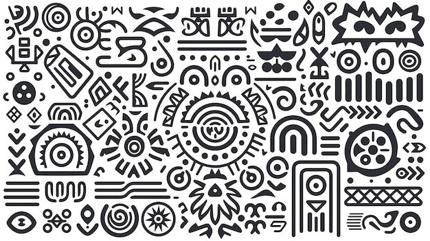 Photo seamless ethnic african pattern black and white coloring page