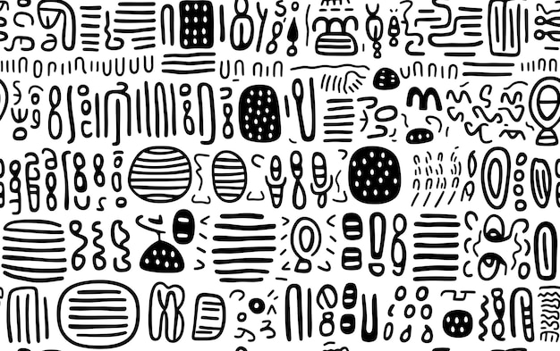 Photo seamless ethnic african pattern black and white coloring page