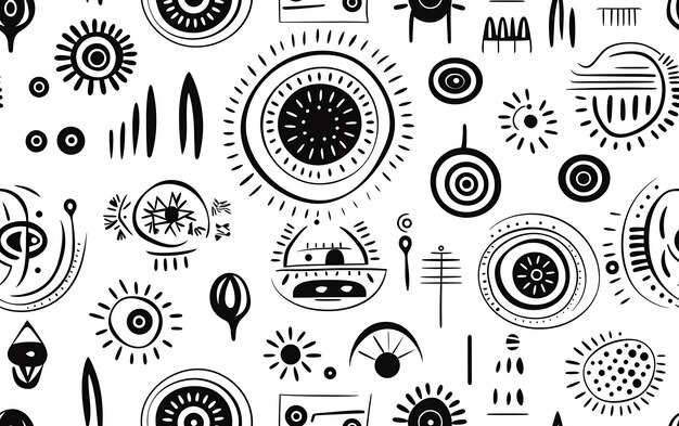 Photo seamless ethnic african pattern black and white coloring page