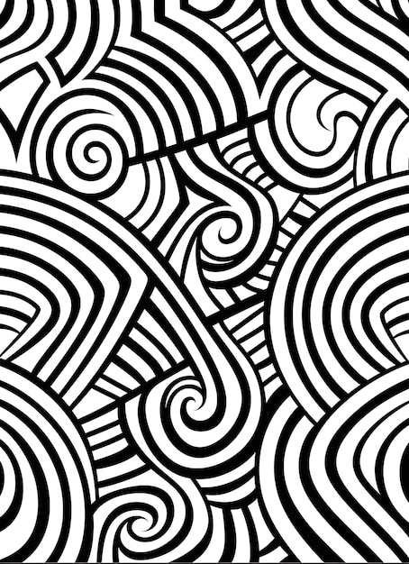 Photo seamless ethnic african pattern black and white coloring page