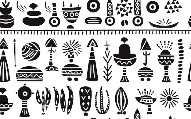 Photo seamless ethnic african pattern black and white coloring page