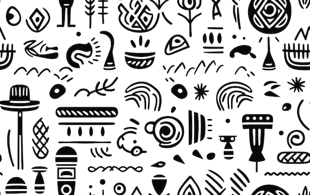 Photo seamless ethnic african pattern black and white coloring page