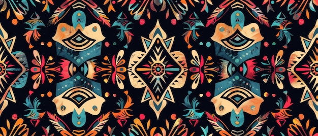 Photo seamless ethnic fabric pattern in abstract modern style