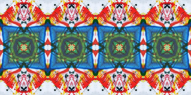 seamless ethnic pattern painted with acrylic